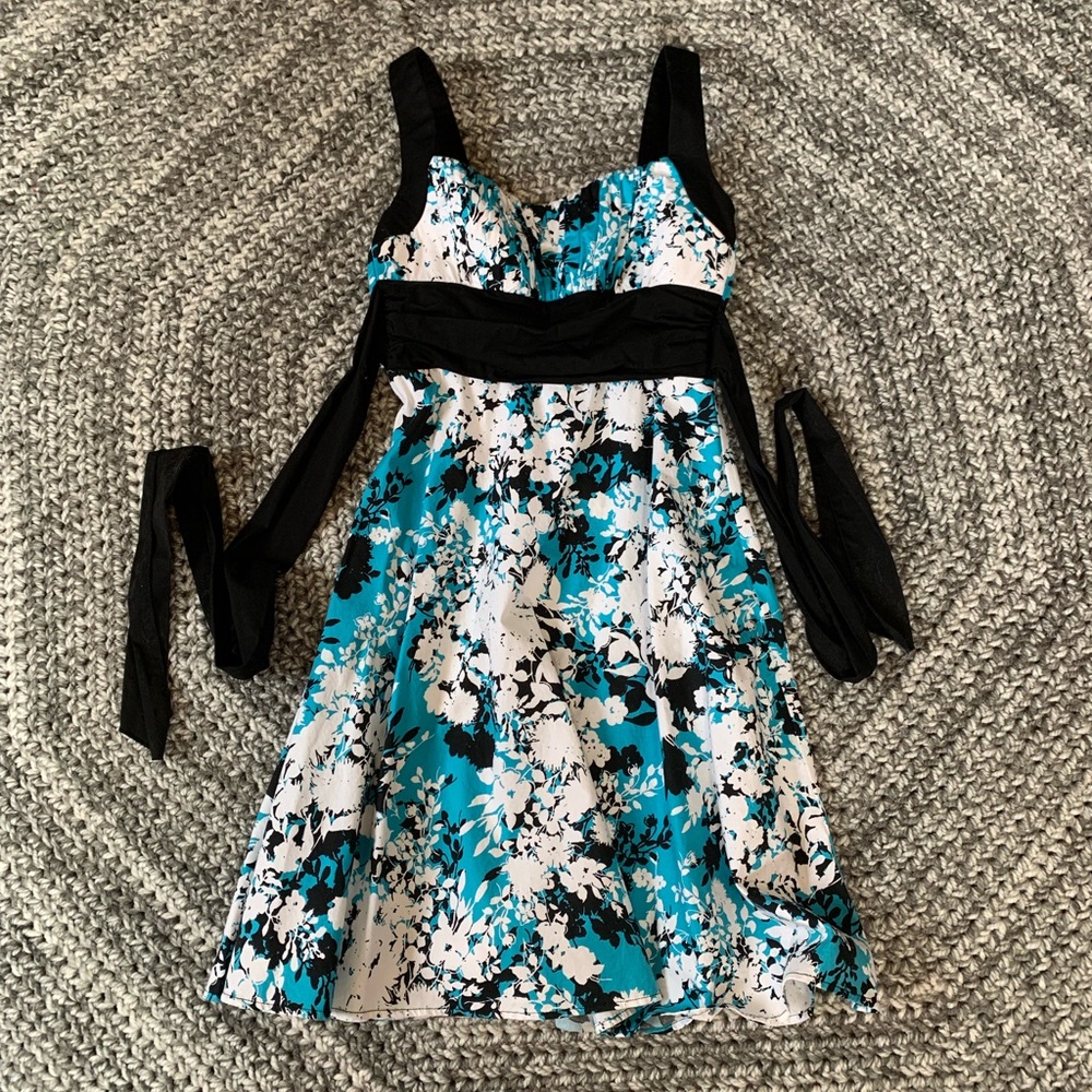 Blue Floral Dress NWOT